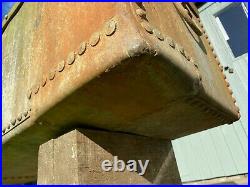 Large vintage Galvanise Riveted Water Trough Garden Planter feature ring
