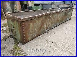 Large vintage Galvanise Riveted Water tight Trough Garden Water feature ring