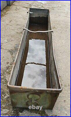 Large vintage Galvanise Riveted Water tight Trough Garden Water feature ring