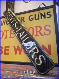 Late Victorian Hand Carved Gents Tailors Salvaged Shop Sign. Antique/Vintage