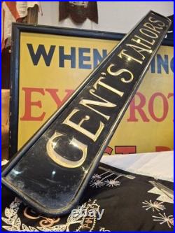 Late Victorian Hand Carved Gents Tailors Salvaged Shop Sign. Antique/Vintage