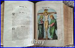 Lg Antique Douay Catholic Vulgate Family Bible 1885 Unabr. Haydock, Brite Gilt