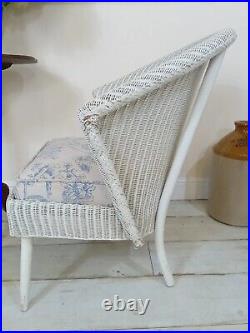 Lloyd Loom Style Armchair Vintage Classic English Garden Reupholstered Birds