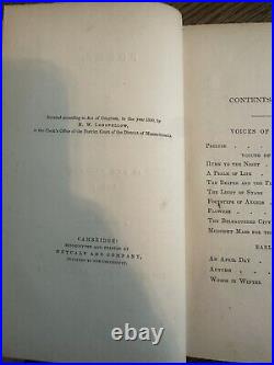 Longfellow's Poems Two Volumes Antique 1850 Vintage Book Set Ticknor & Co