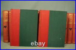Lot 20 volume set antique old vintage books decorators shelf red L Muhlbach