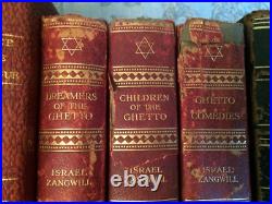 Lot of 13 Vintage/Antique HebrewithEnglish Jewish Prayer Books. Leather and Gilt