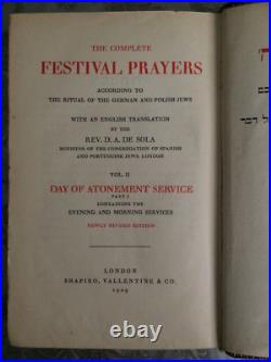 Lot of 13 Vintage/Antique HebrewithEnglish Jewish Prayer Books. Leather and Gilt