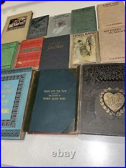 Lot of 13 Vintage Old Rare Antique Hardcover Books First Lewis Rand, Muir Etc