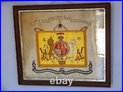 Lovely Antique Vintage Silk 4th The Queens Own Hussars Tapestry Tapestries