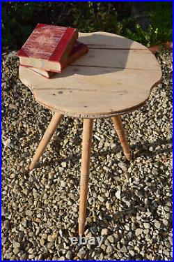 Lovely Small English Antique, Victorian, Vintage, Pine, Rusic Cricket Table