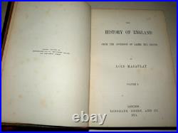 Macaulay History of England 1874 7 Vol Set Longmans Antique Leather HB
