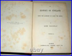 Macaulay History of England 1874 7 Vol Set Longmans Antique Leather HB
