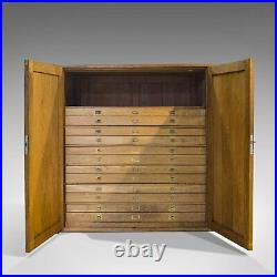 Massive Vintage Document Cabinet, English, Oak, Specimen, Art, Archive, Cupboard