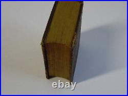 Miniature Antique Vintage 1877 BIBLE Brown gold edges Leather Bound Book 3.5x5