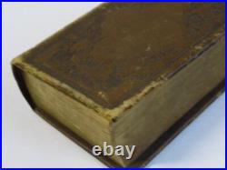 Miniature Antique Vintage 1877 BIBLE Brown gold edges Leather Bound Book 3.5x5