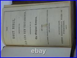 Miniature Antique Vintage 1877 BIBLE Brown gold edges Leather Bound Book 3.5x5