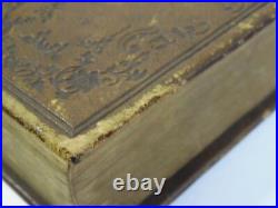 Miniature Antique Vintage 1877 BIBLE Brown gold edges Leather Bound Book 3.5x5