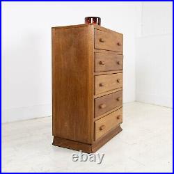 Modernist Vintage English Oak Chest of Drawers C1930s