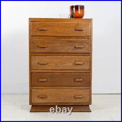 Modernist Vintage English Oak Chest of Drawers C1930s