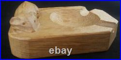 Mouseman Ashtray Vintage Hand Carved English Oak Robert Mousey Thompson Kilburn