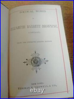 Mrs Browning Poems Antique Poetical Works Book Complete