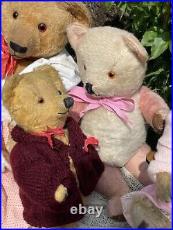 Mrs Pudding 14.5 c1950's Loved English Teddy Bear Old Antique Mohair Teddy