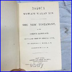 New Testament Dakota Native American Language Translation 1891 Antique Vintage