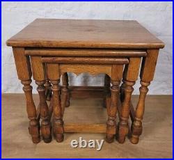 Oak Nest of Tables Vintage Country English Rectangular Postage Available