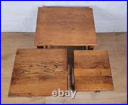 Oak Nest of Tables Vintage Country English Rectangular Postage Available