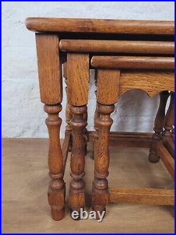 Oak Nest of Tables Vintage Country English Rectangular Postage Available