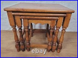 Oak Nest of Tables Vintage Country English Rectangular Postage Available