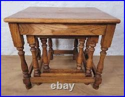 Oak Nest of Tables Vintage Country English Rectangular Postage Available