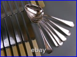 Old English Cutlery Set/Canteen. Silver Plated & Faux Bone. Spoons Forks. VTG