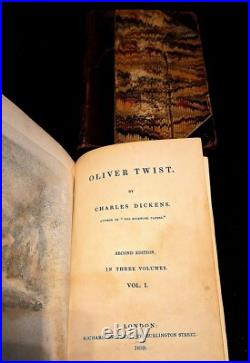 Oliver Twist Real Second Edition 1839 Charles Dickens Vintage Antique Rare Book