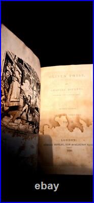 Oliver Twist Real Second Edition 1839 Charles Dickens Vintage Antique Rare Book