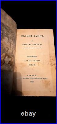 Oliver Twist Real Second Edition 1839 Charles Dickens Vintage Antique Rare Book