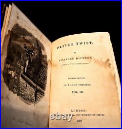 Oliver Twist Real Second Edition 1839 Charles Dickens Vintage Antique Rare Book