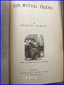 Our mutual friend by Charles Dickens HC 1865 Vintage Antique Book RARE
