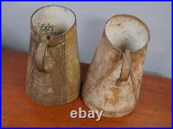 Pair Antique Vintage Country House Faux Wooden Water jugs, English c1890