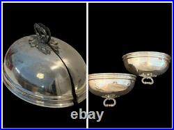 Pair Antique/Vintage Victorian English Silver Meat Dome Wall Planters Sconces