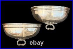 Pair Antique/Vintage Victorian English Silver Meat Dome Wall Planters Sconces