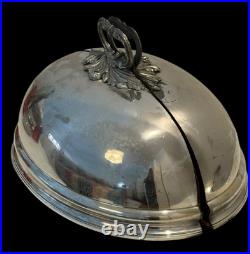 Pair Antique/Vintage Victorian English Silver Meat Dome Wall Planters Sconces