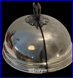 Pair Antique/Vintage Victorian English Silver Meat Dome Wall Planters Sconces