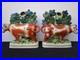 Pair Antique Vintage Victorian Staffordshire Pottery Cow Spill Vase Vases VGC