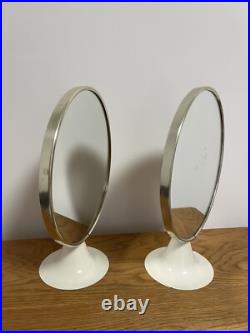 Pair Of English Mid Century Vintage Antique Round Mirrors Durlston Designs 60s