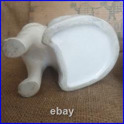 Pair Vintage Antique Staffordshire 7.75 Wally Cats Mantle White Gold open legs