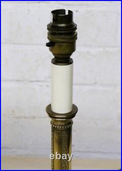 Pair of Table Lamps Vintage Valsan Solid Brass English Column Lamp Antique Style