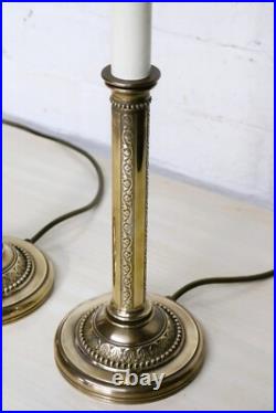 Pair of Table Lamps Vintage Valsan Solid Brass English Column Lamp Antique Style
