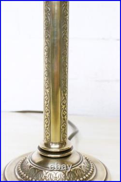 Pair of Table Lamps Vintage Valsan Solid Brass English Column Lamp Antique Style