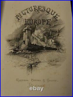 Picturesque Europe vintage antique book 1885 classic steel engravings English